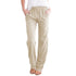 Solid cotton linen drawstring loose casual wide leg pants